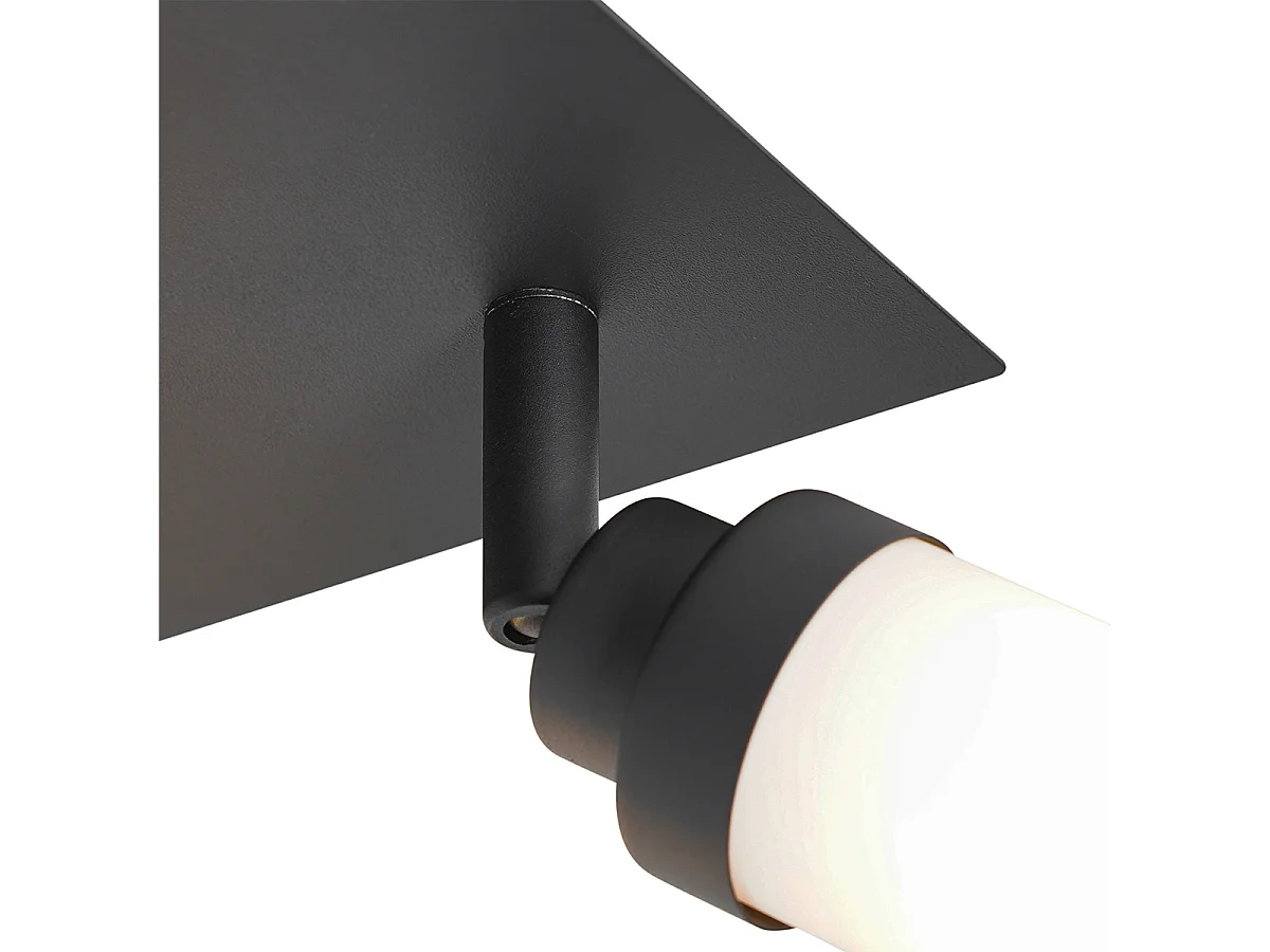 Spot de salle de bain moderne noir 4 lumières IP44 - Japie