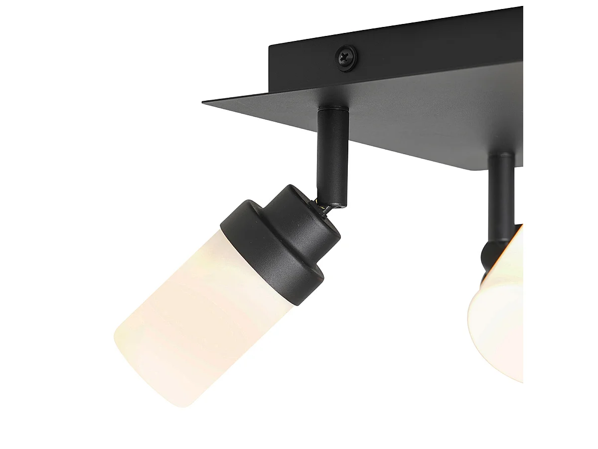 Spot de salle de bain moderne noir 4 lumières IP44 - Japie