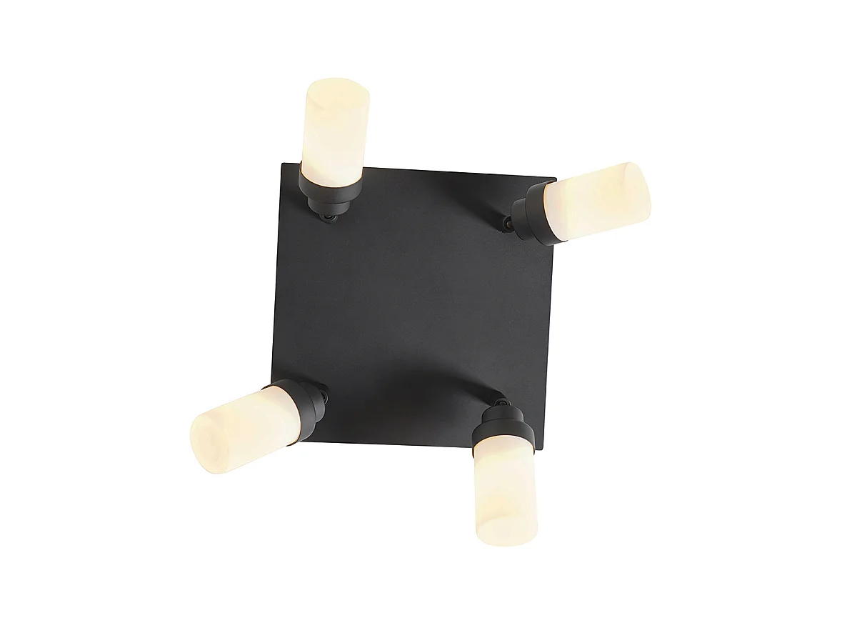 Spot de salle de bain moderne noir 4 lumières IP44 - Japie