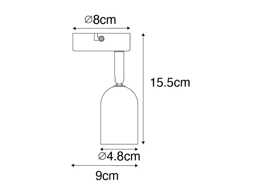 Spot industriel noir avec béton - Pedra