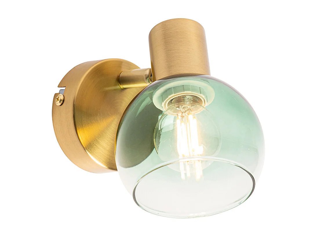 Spot Art Déco or avec verre vert - Vidro
