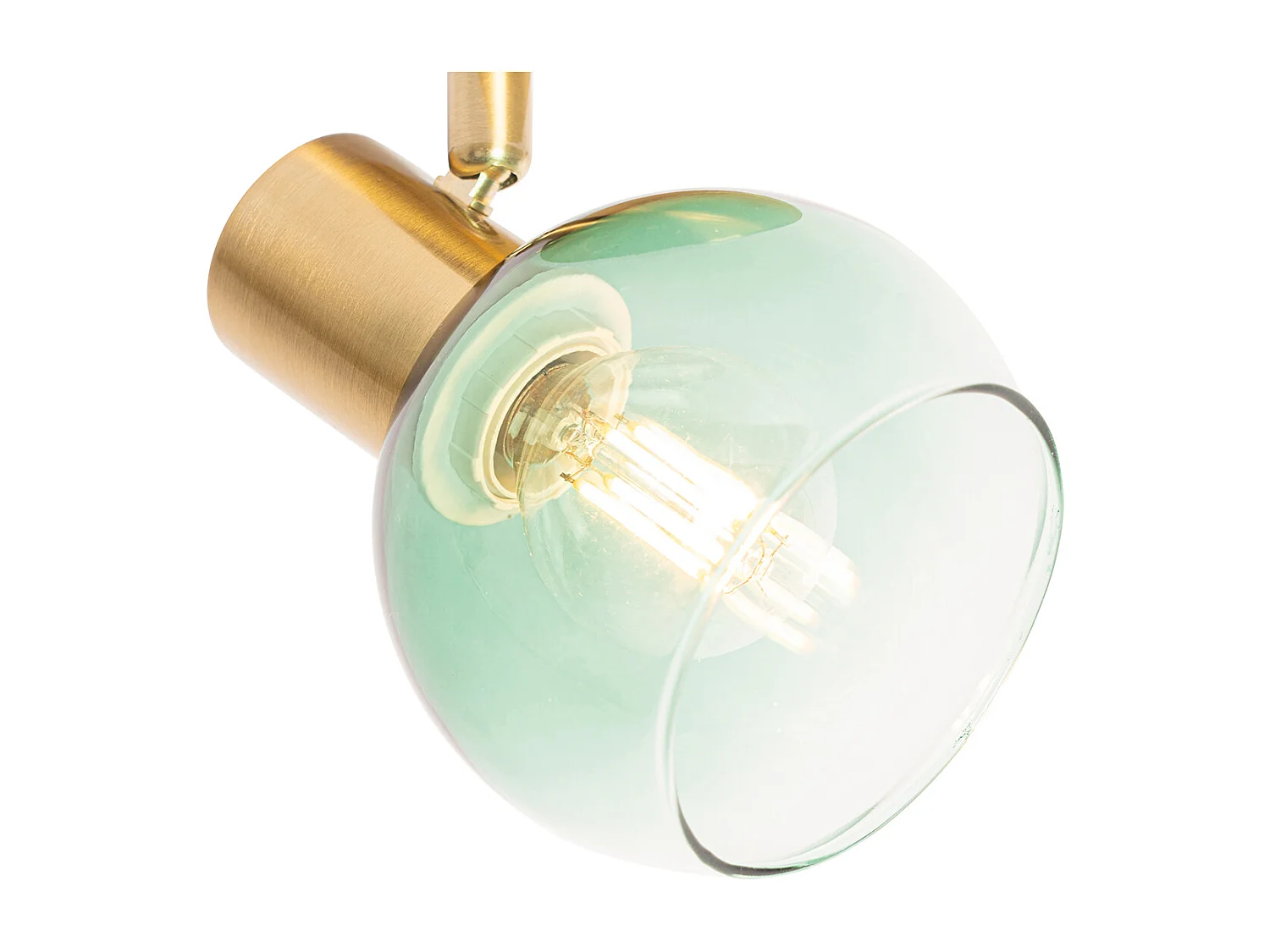 Spot Art Déco or avec verre vert - Vidro