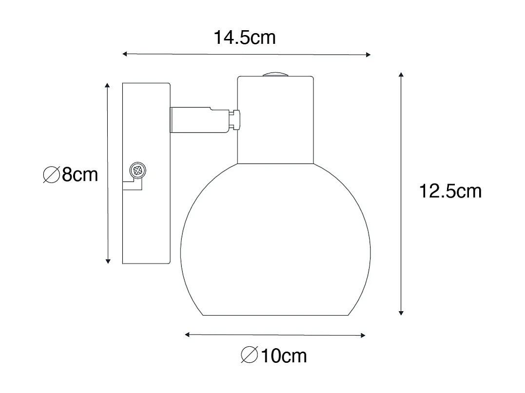 Spot Art déco doré avec verre vert - Vidro