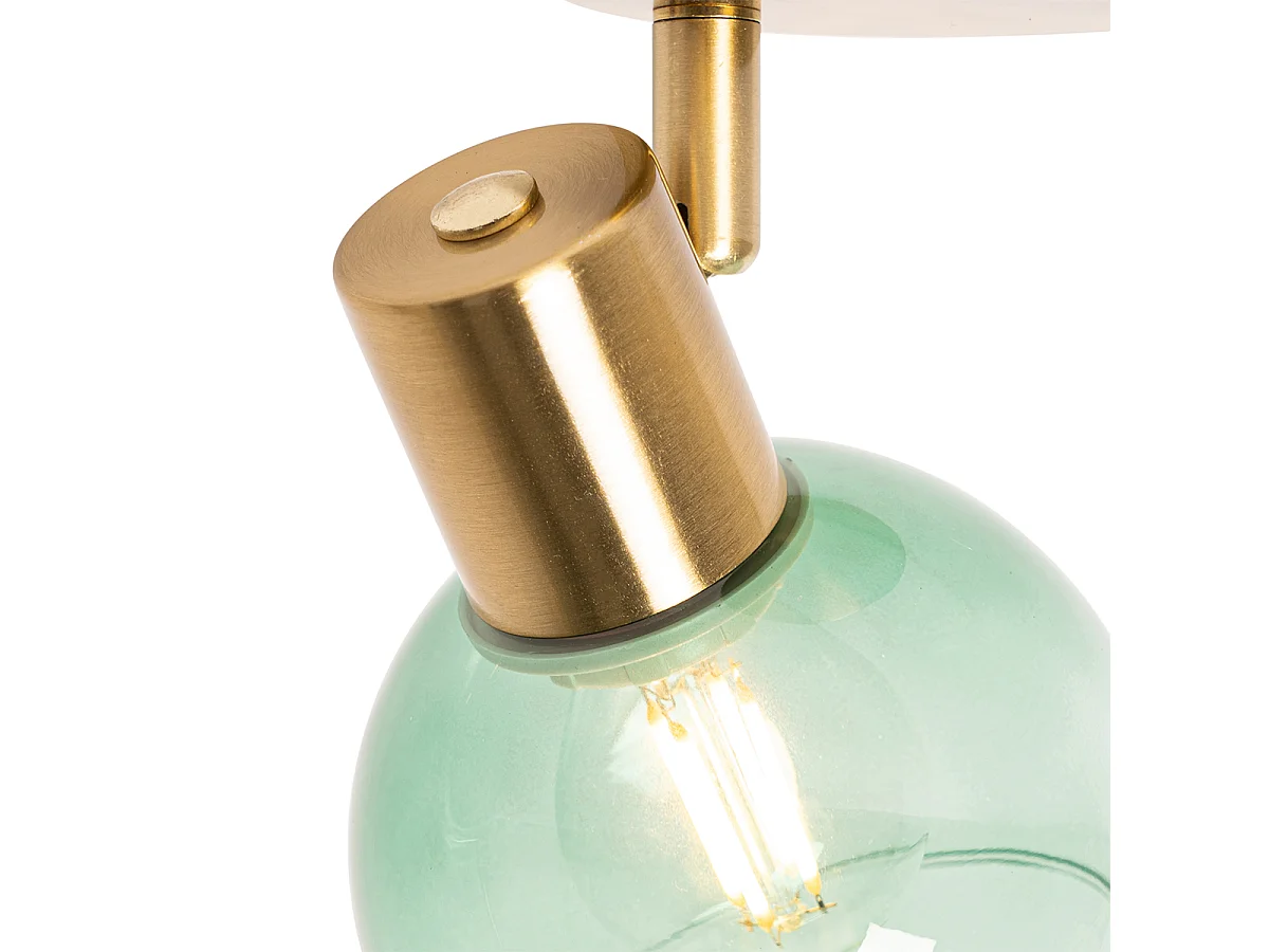 Spot Art déco doré avec verre vert - Vidro