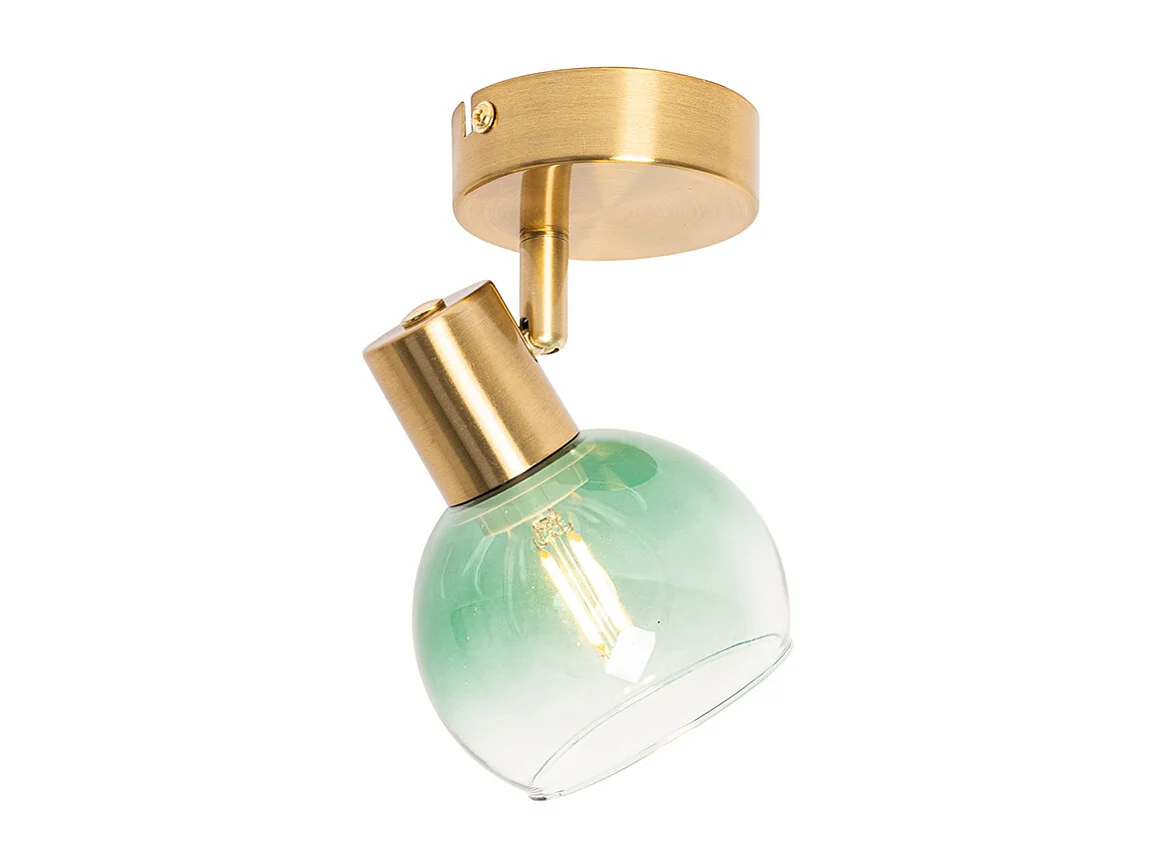Spot Art déco doré avec verre vert - Vidro