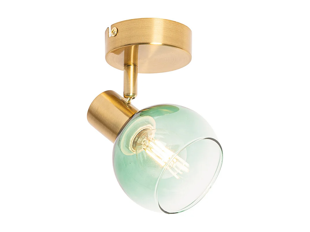 Spot Art déco doré avec verre vert - Vidro