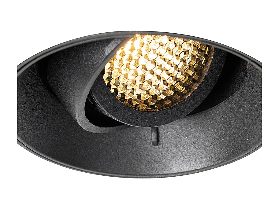 Spot encastré moderne noir GU10 rond sans enjoliveur - Oneon Honey