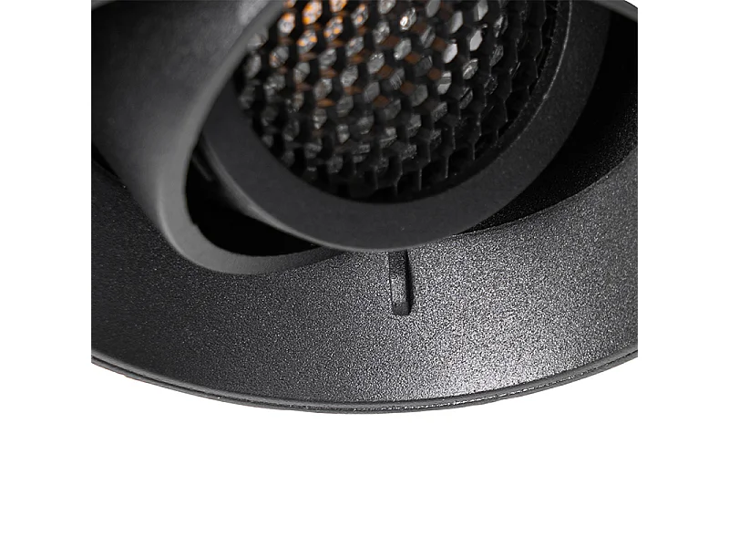 Spot encastré moderne noir GU10 rond sans enjoliveur - Oneon Honey