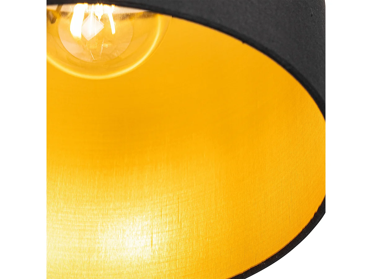Plafonnier noir avec intérieur doré 6 lumières - Multidrum