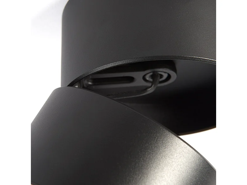 Lot de 2 spots modernes noirs ronds orientables - Go Nine