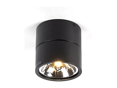 Lot de 2 spots modernes noirs ronds orientables - Go Nine