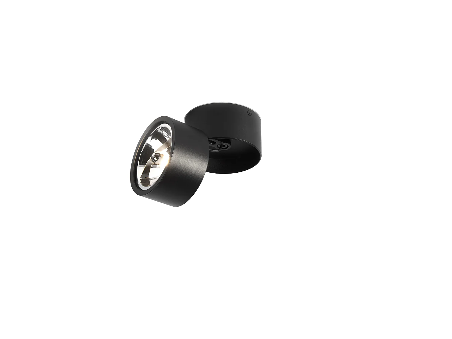 Lot de 2 spots modernes noirs ronds orientables - Go Nine