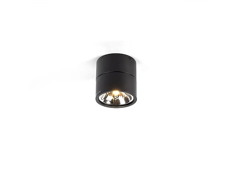 Lot de 2 spots modernes noirs ronds orientables - Go Nine