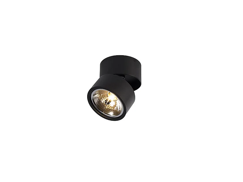 Lot de 2 spots modernes noirs ronds orientables - Go Nine
