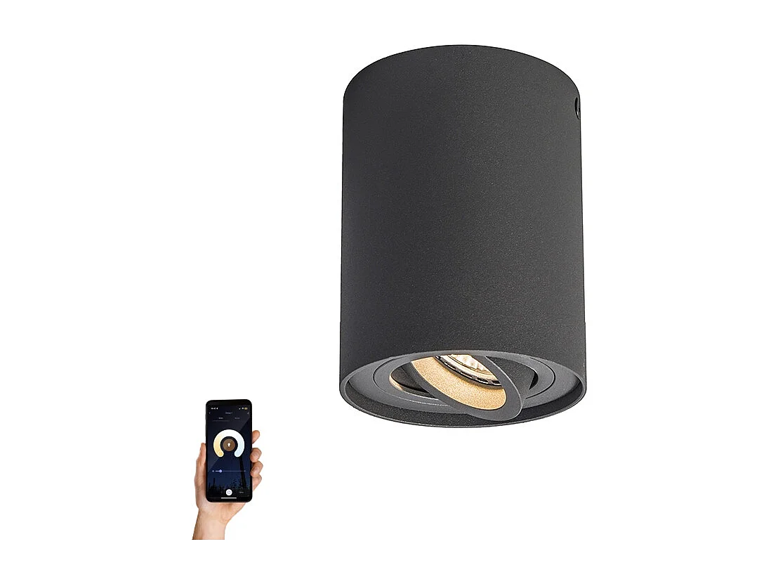 Spot en saillie intelligent gris foncé inclinable avec Wifi GU10 - Rondoo up