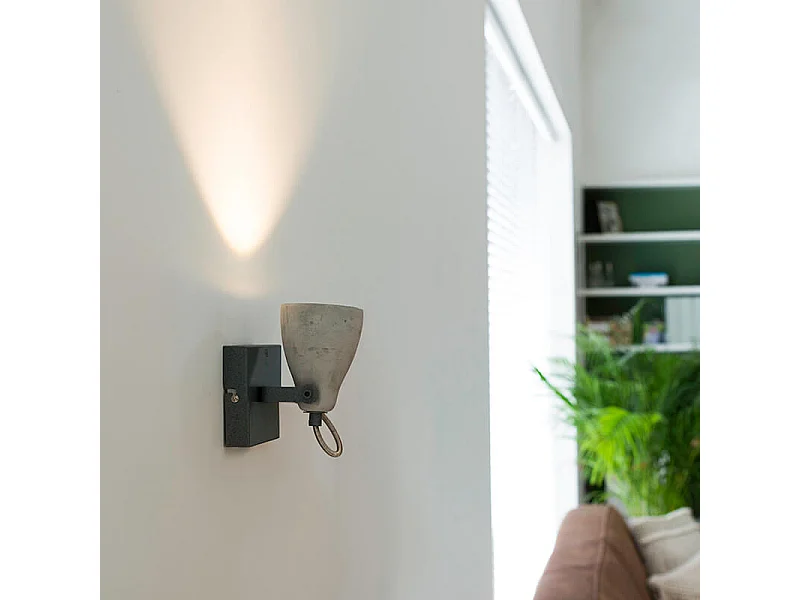 Lot de 2 spots industriels béton gris 1 lumière - Creto