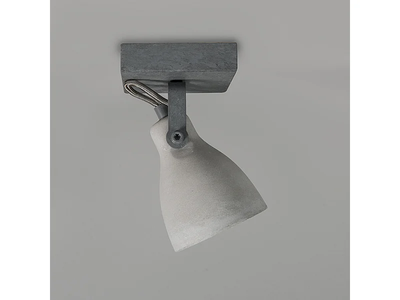 Lot de 2 spots industriels béton gris 1 lumière - Creto