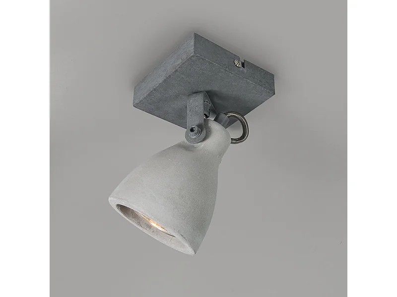 Lot de 2 spots industriels béton gris 1 lumière - Creto
