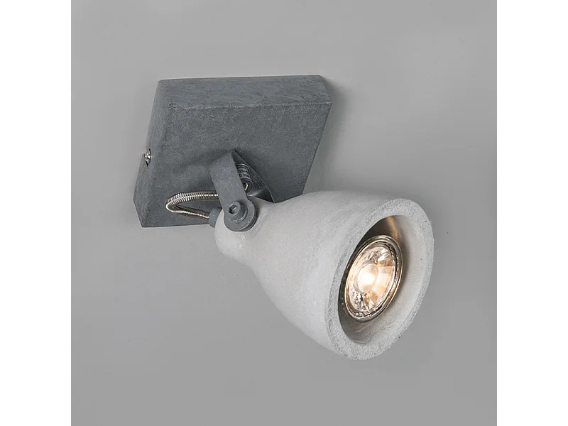 Lot de 2 spots industriels béton gris 1 lumière - Creto