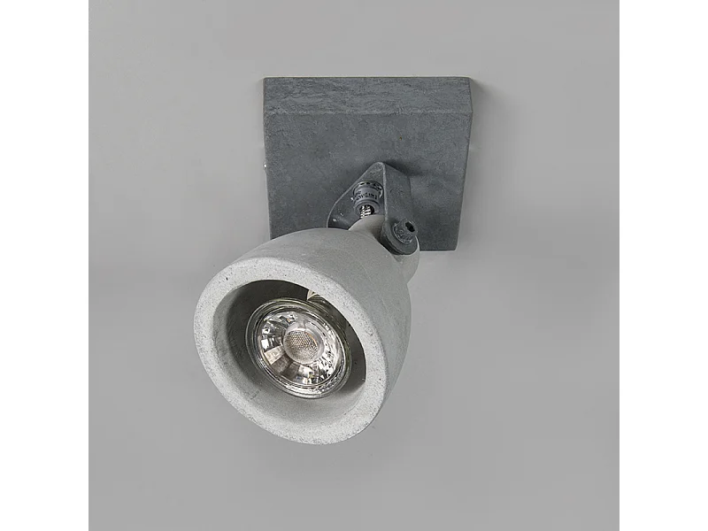 Lot de 2 spots industriels béton gris 1 lumière - Creto