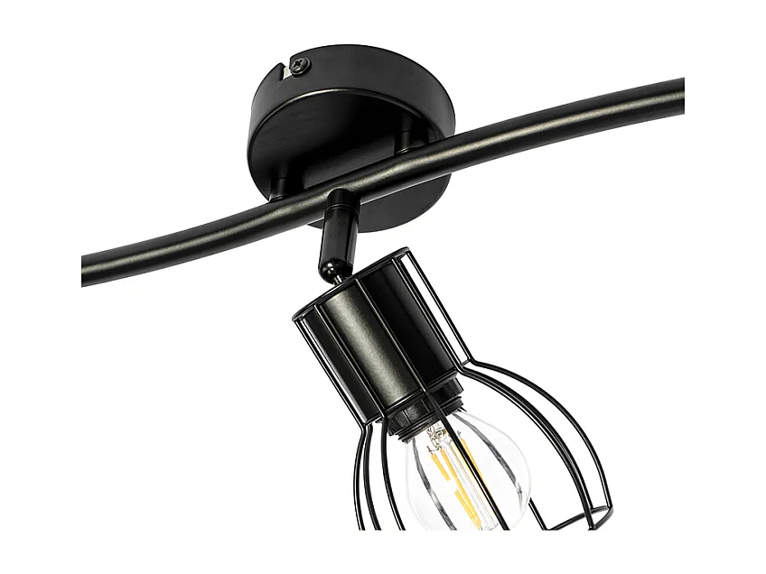 Plafonnier moderne noir 63 cm 3 lumières réglable - Botu