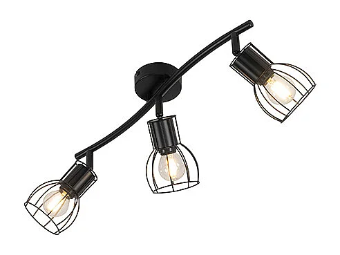 Spot de plafond moderne noir 63 cm 3 lumières orientables - Botu