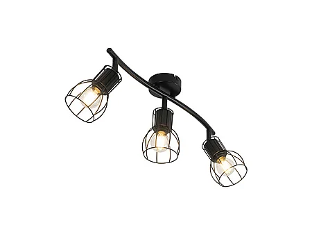 Plafonnier moderne noir 63 cm 3 lumières réglable - Botu