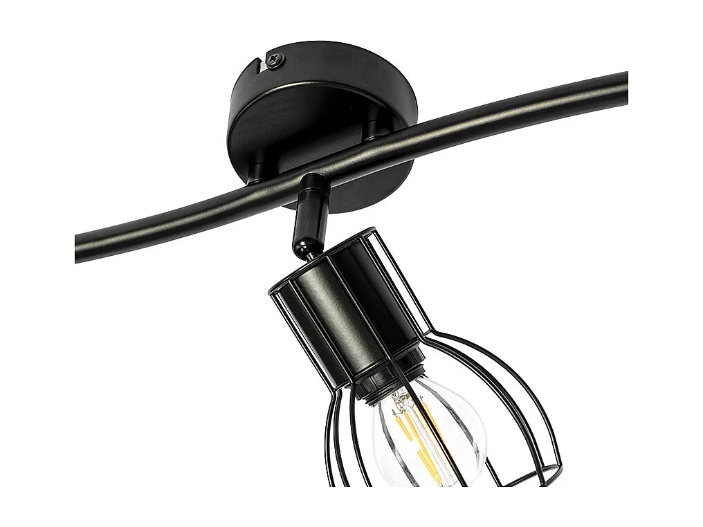 Spot de plafond moderne noir 63 cm 3 lumières orientables - Botu