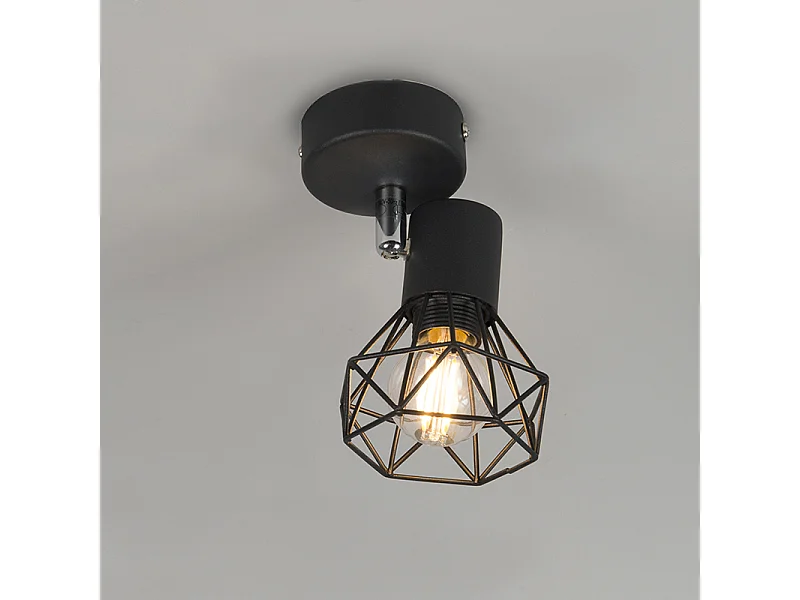 Spot Art Déco noir rotatif et inclinable - Mosh