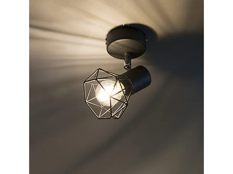 Spot Art Déco noir orientable et inclinable - Mosh