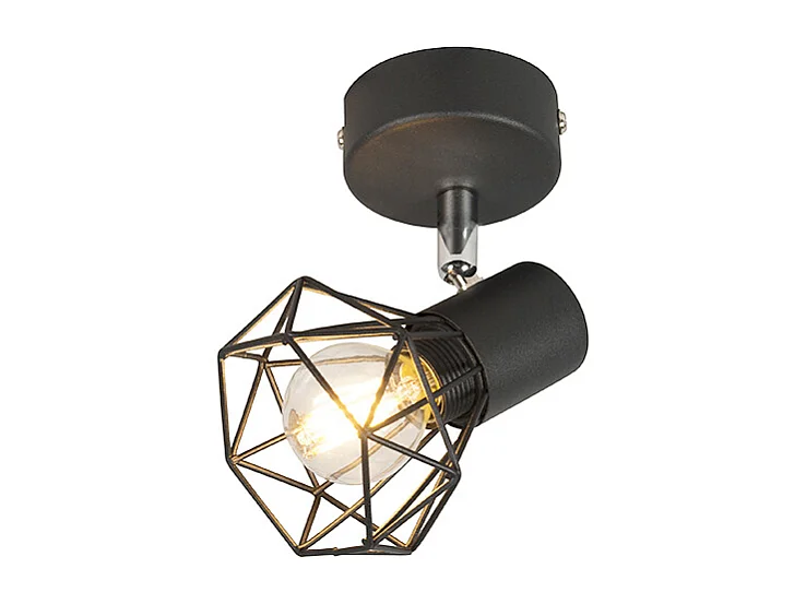 Spot Art Déco noir orientable et inclinable - Mosh