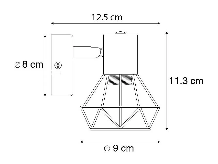 Spot Art Déco noir orientable et inclinable - Mosh