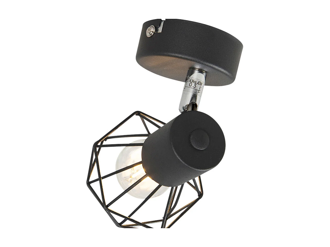 Spot Art Déco noir orientable et inclinable - Mosh