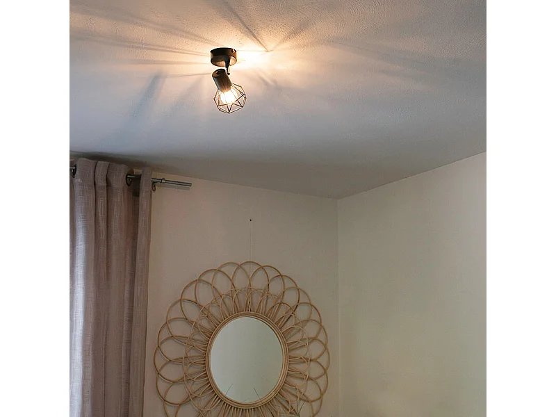 Spot Art Déco noir orientable et inclinable - Mosh