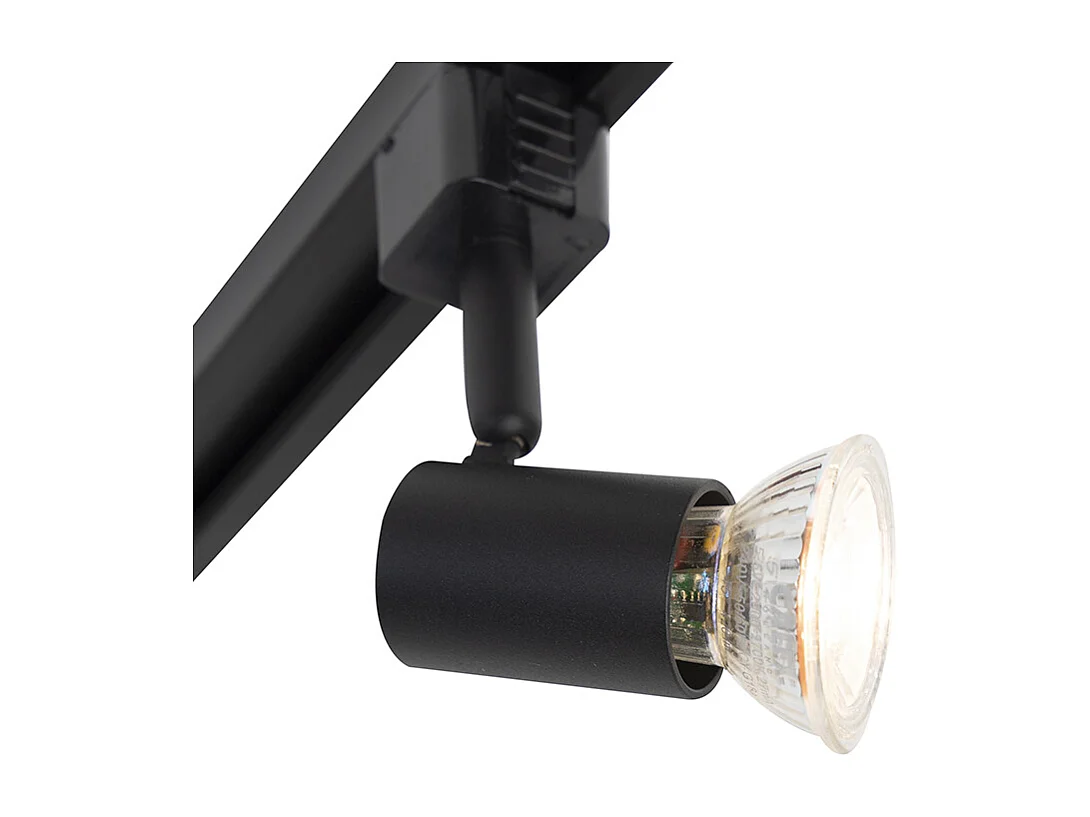 Système sur rail moderne monophasé avec 3 spots noirs - Jeany