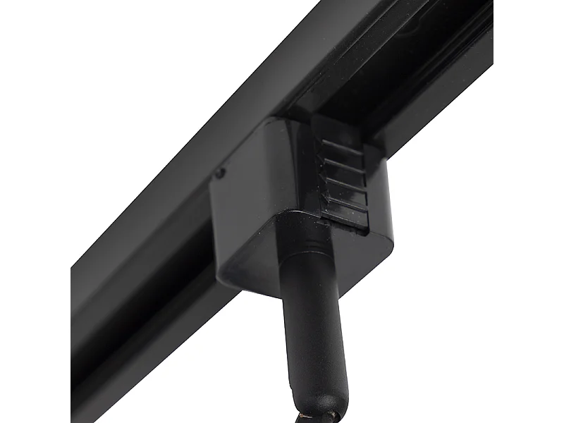 Système d'éclairage sur rail moderne avec 3 spots noirs 1 phase - Iconic Jeany