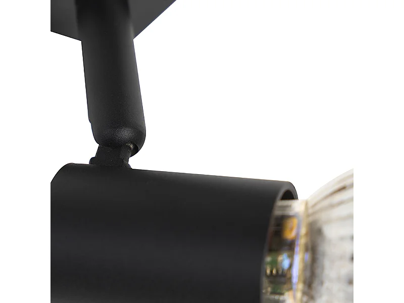 Système d'éclairage sur rail moderne avec 3 spots noirs 1 phase - Iconic Jeany