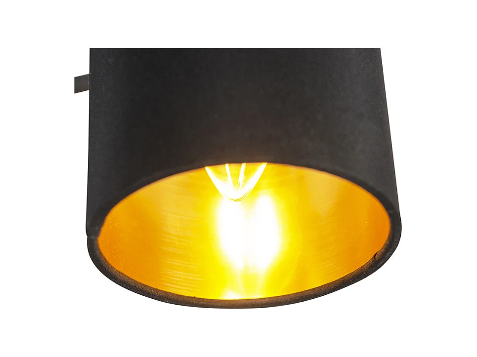 Plafonnier moderne noir avec 3 WiFi B35 intelligentes - Lofty