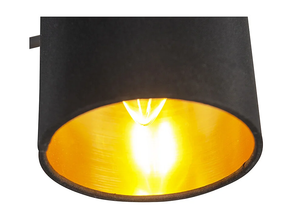 Plafonnier intelligent moderne noir avec 3 ampoules WiFi B35 - Lofty