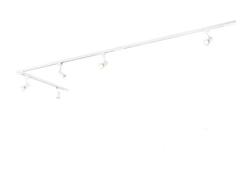Système sur rail moderne avec 5 spots monophasé blanc - Jeany