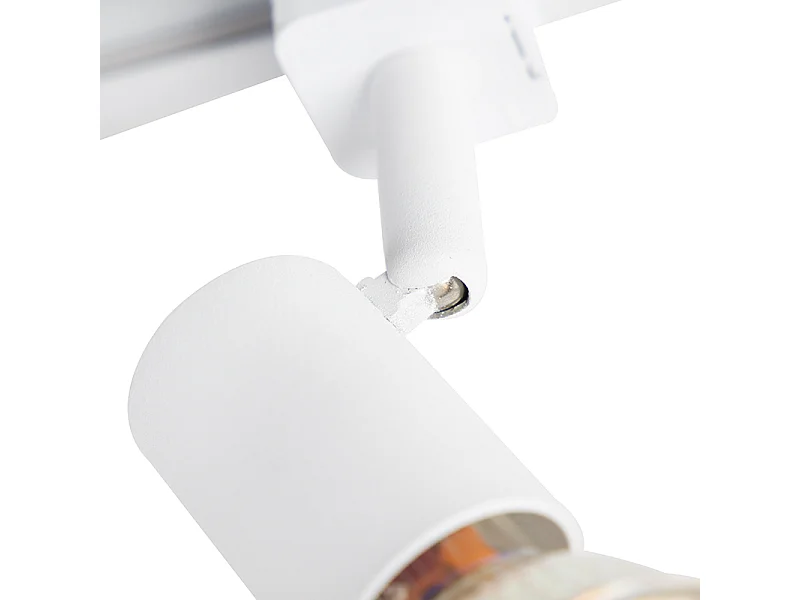 Système sur rail moderne avec 5 spots monophasé blanc - Jeany