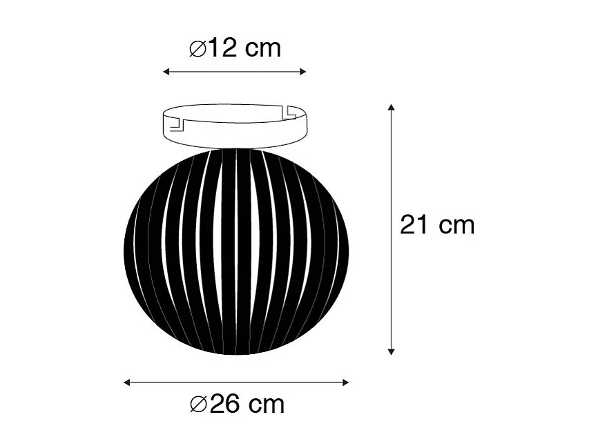 Plafonnier moderne noir 26 cm - Zoë