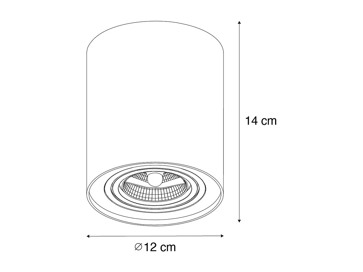 Spot de plafond moderne blanc orientable et inclinable AR70 - Rondoo Up