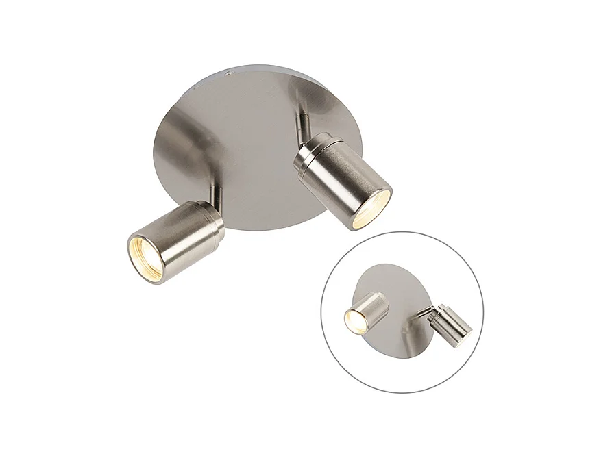 Spot de salle de bain moderne en acier 2 lumières IP44 - Ducha