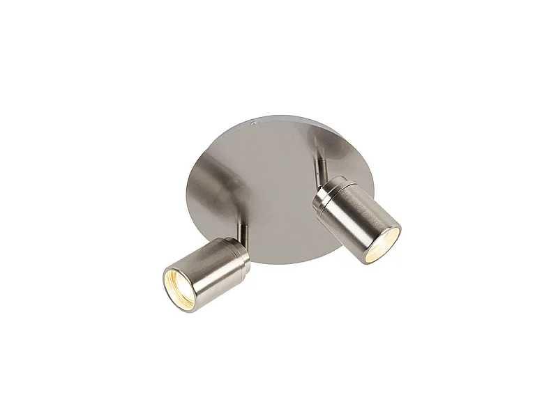 Spot de salle de bain moderne en acier 2 lumières IP44 - Ducha