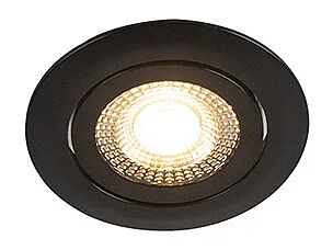 Lot de 5 spots encastrés modernes noirs avec LED à intensité variable 3 niveaux - Mio