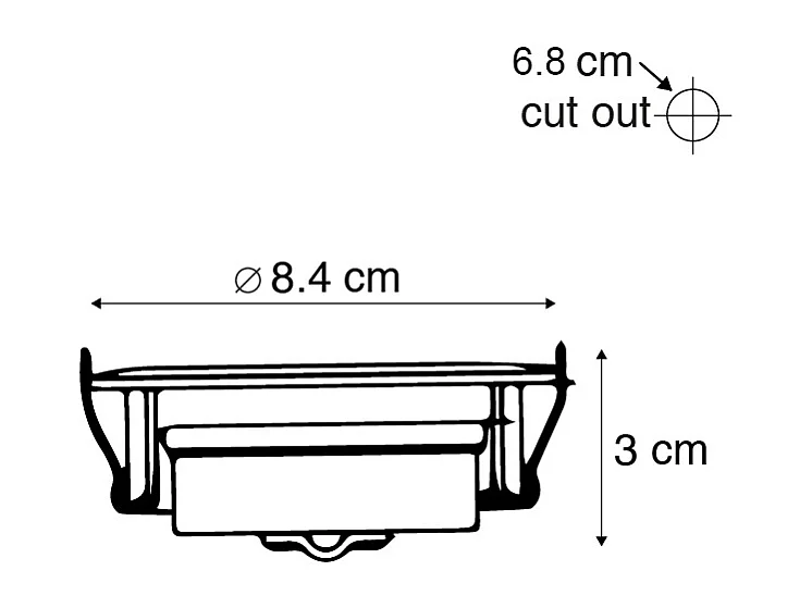 Lot de 5 spots encastrés modernes noirs avec LED à intensité variable 3 niveaux - Mio