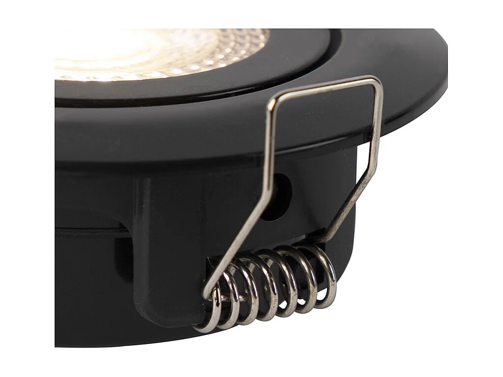 Lot de 5 spots encastrés modernes noirs avec LED à intensité variable 3 niveaux - Mio