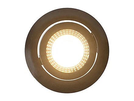 Lot de 5 spots encastrés modernes noirs avec LED à intensité variable 3 niveaux - Mio