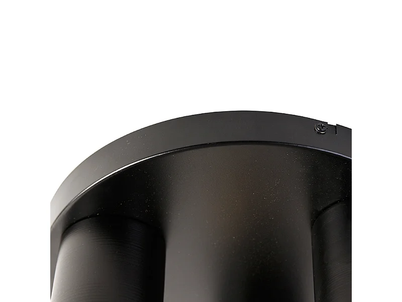 Plafonnier industriel noir doré rond 3 lumières - Raspi